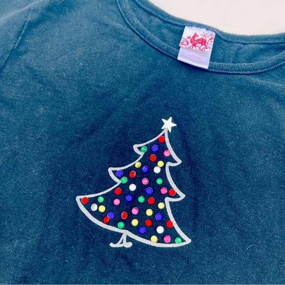 Kid’s Black Long Sleeved Christmas Shirt Size Medium - Picture 4 of 6